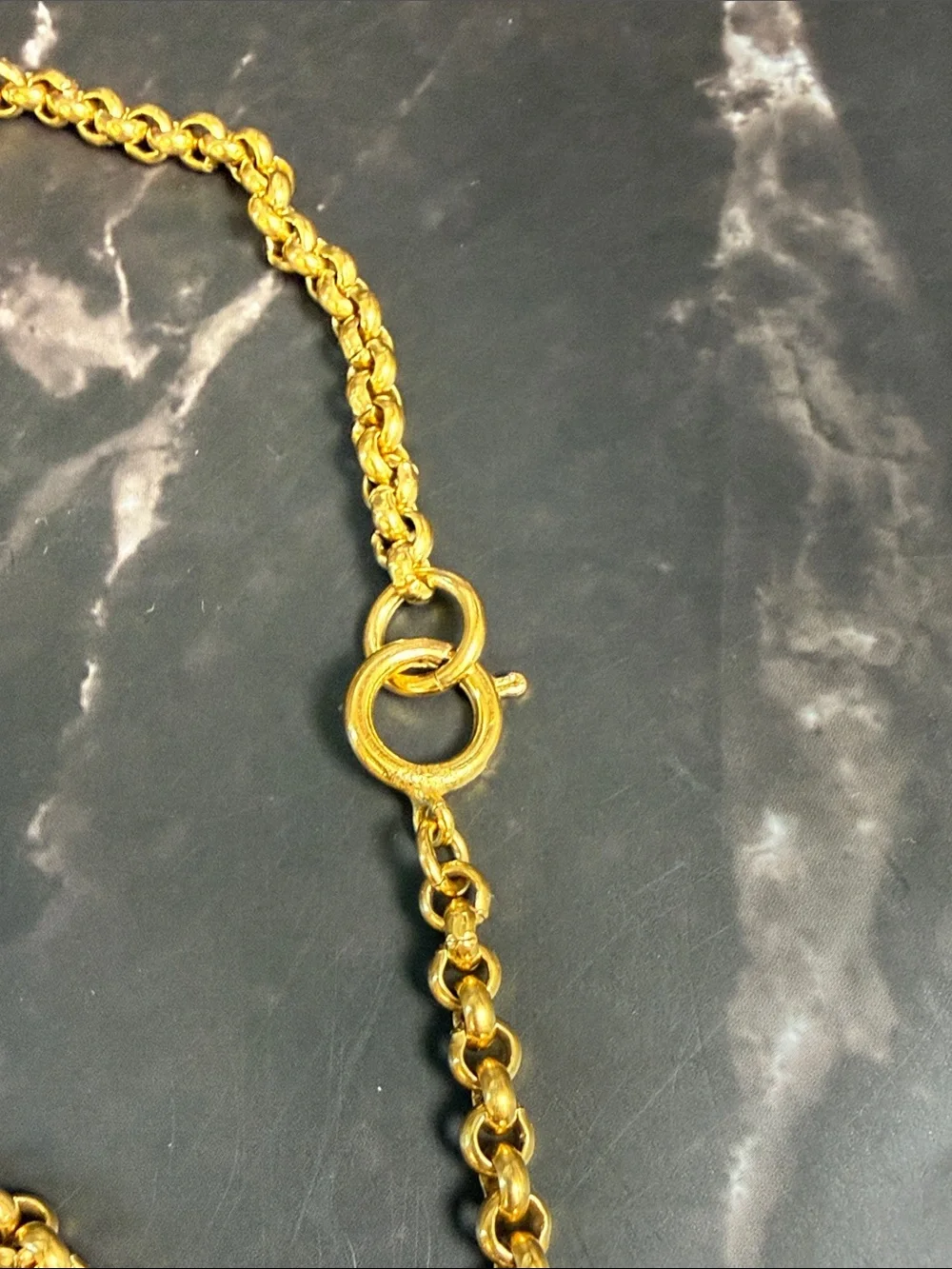 CHANEL Gold Heart Pendant Necklace with Interlocking CC